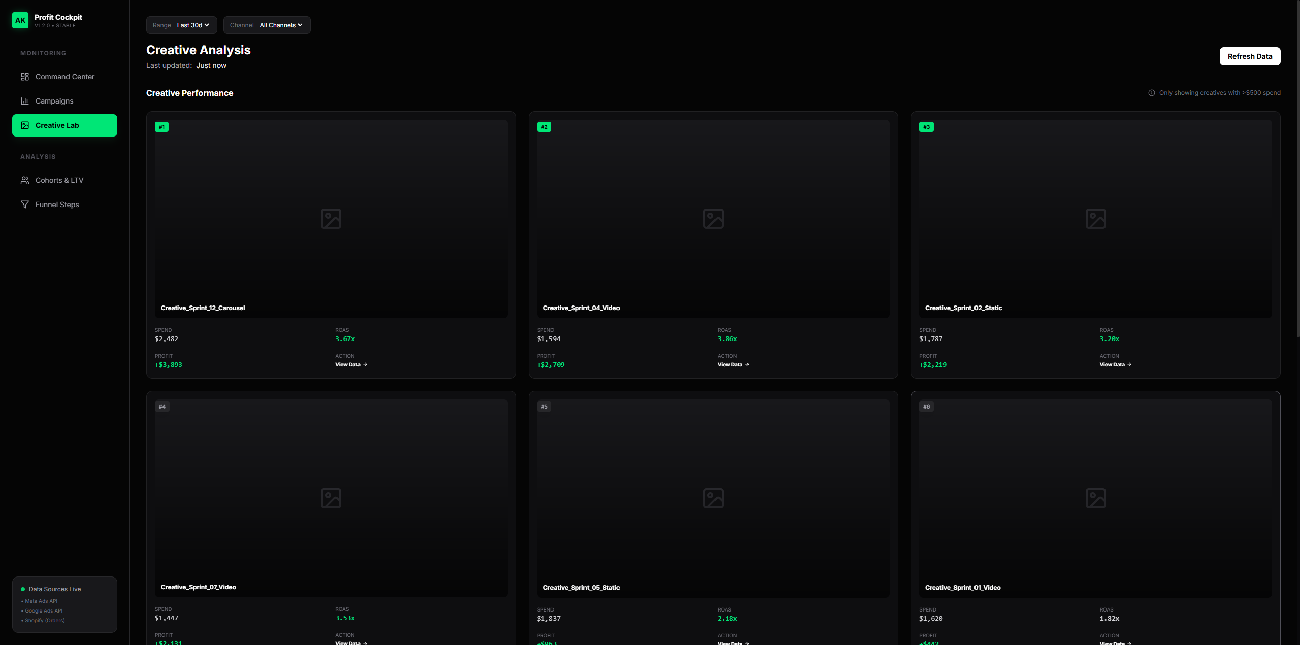 Creative Analysis Interface